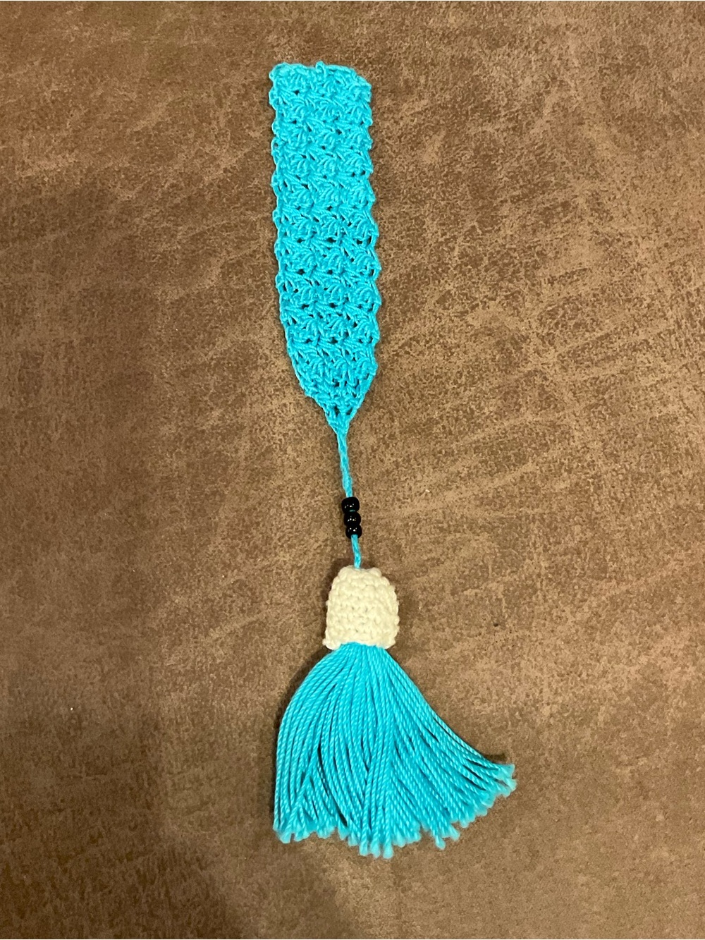 Turquoise Crochet Tassel Bookmark